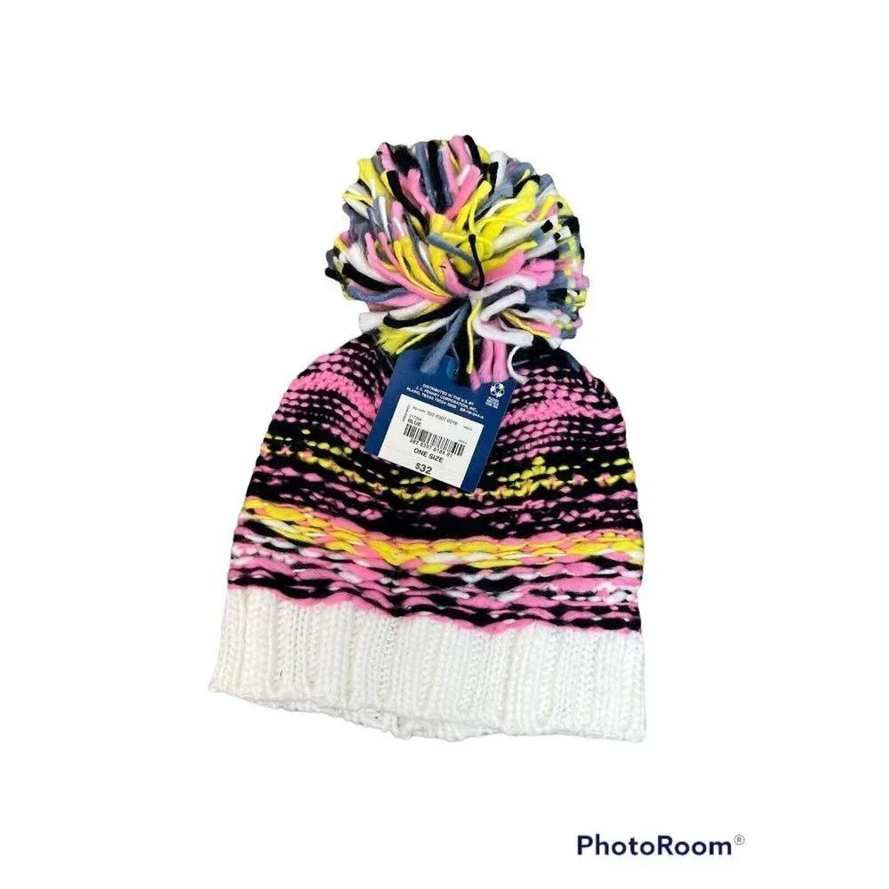 BEANIE NWT JR. GIRL'S ONE SIZE ARIZONA COLORFUL With YARN (sku9)